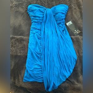 Bebe blue drape dress